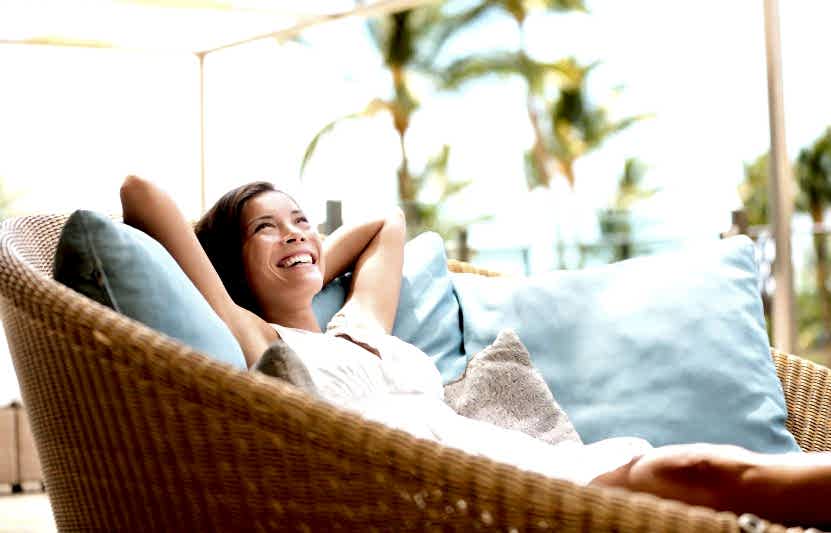 Person Lying in Chair Laughing
